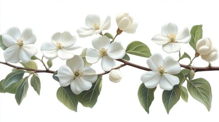 Obraz premium illustration of jasmine isolated on white background jasmine