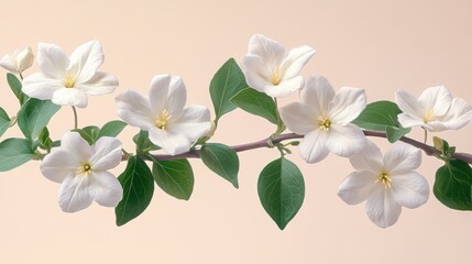 Fototapeta premium illustration of jasmine isolated on white background jasmine