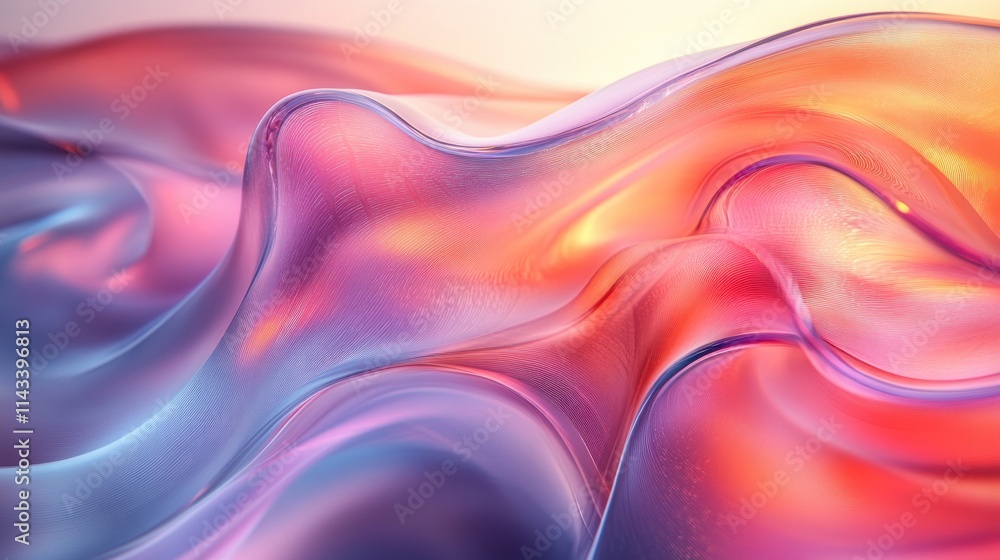 Aufkleber fluid abstract shapes background with smooth curves and gradients