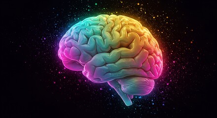 Fototapeta premium Human brain exploding with knowledge and creativity concept. creativity, intelligence, and innovation neuroscience, mental health, and futuristic technology artistic innovative knowledge, imagination 