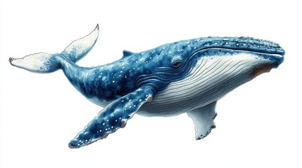 illustration of whale isolated on white background whale