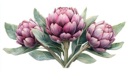 Fototapeta premium illustration of an artichoke isolated on white background