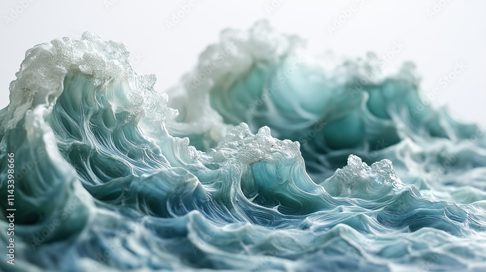 Wall mural Ocean Waves: Abstract Texture and Form in Blue