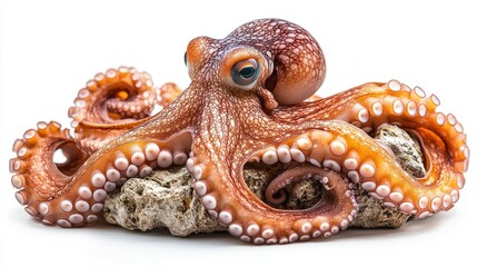 octopus close up stock image isolated on white background octopus