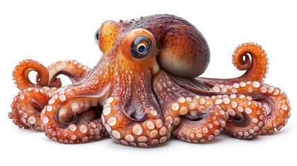 octopus close up stock image isolated on white background octopus