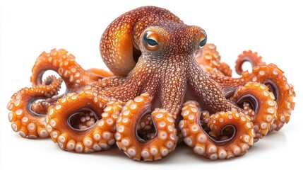 Obraz premium octopus close up stock image isolated on white background octopus