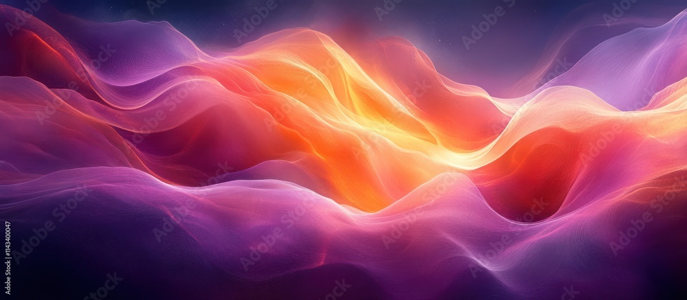 Poster Vibrant Abstract Waves Smooth Gradient Background Design