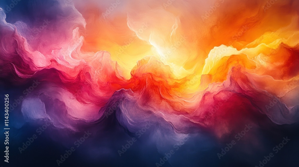 Aufkleber colorful explosion of abstract watercolor art with dynamic patterns and vibrant lights