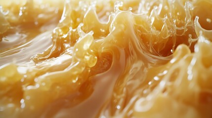 Liquid Abstract: Golden Drink Splash Photography