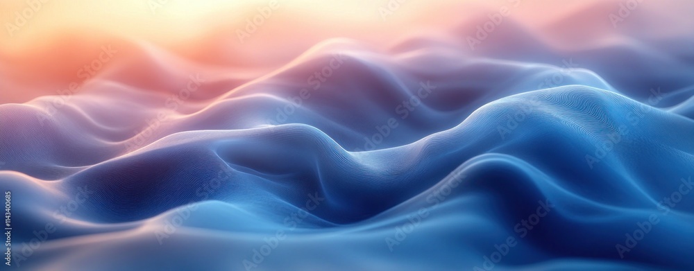 Aufkleber calm blue waves modern minimalist abstract design for background and graphics