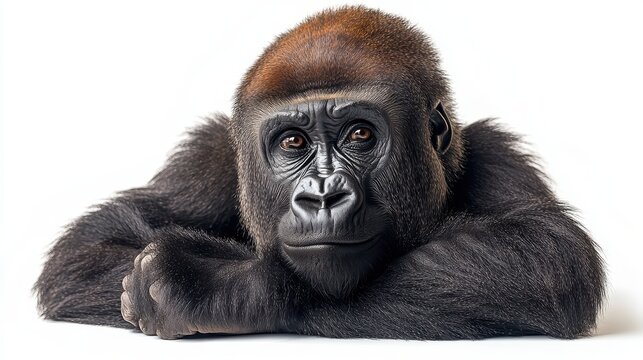 photo of gorill isolated on white background gorilla