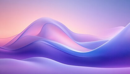 Serene Abstract Landscape Flowing Curves Pastel Purple Blue Gradient