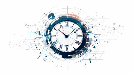 Real time clock icon on white background. generative ai. Chronos. Illustration