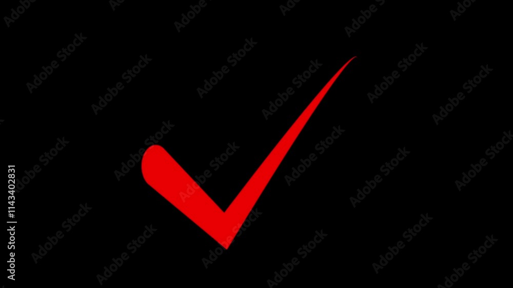 Poster check mark symbol. approved tick mark icon, success, correct concept.check mark sign animation. posi
