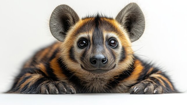 photo of striped hyen isolated on white background striped hyena