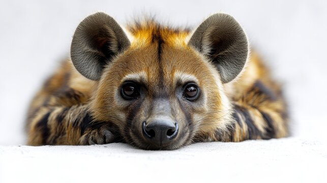 photo of striped hyen isolated on white background striped hyena