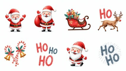 Joyful Santa Claus Holding a Gift at a Festive Red Door, Spreading Christmas Cheer and Magic