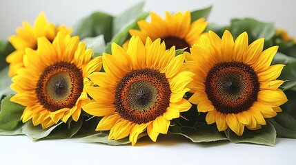 Obraz premium sunflower close up stock image isolated on white background sunflower