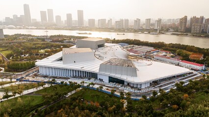 Exploring the Forest of Music with the Shanghai Grand Opera House in the Background at Expo Culture...