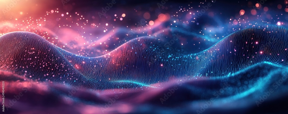 Poster digital waves of light background abstract futuristic tech ai data visualization