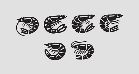 Shrimp cocktail drawing on a black background. seafood for a party or dinner at a restaurant serving food from the sea. Vector shrimp icon. Flat illustration of shrimp isolated on white background.