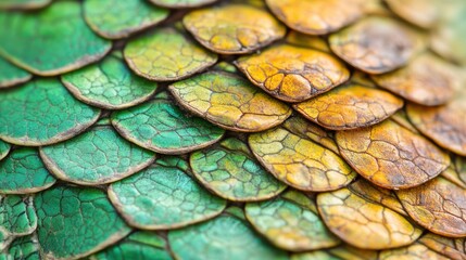 Close-up of colorful reptile scales showcasing texture and detail.
