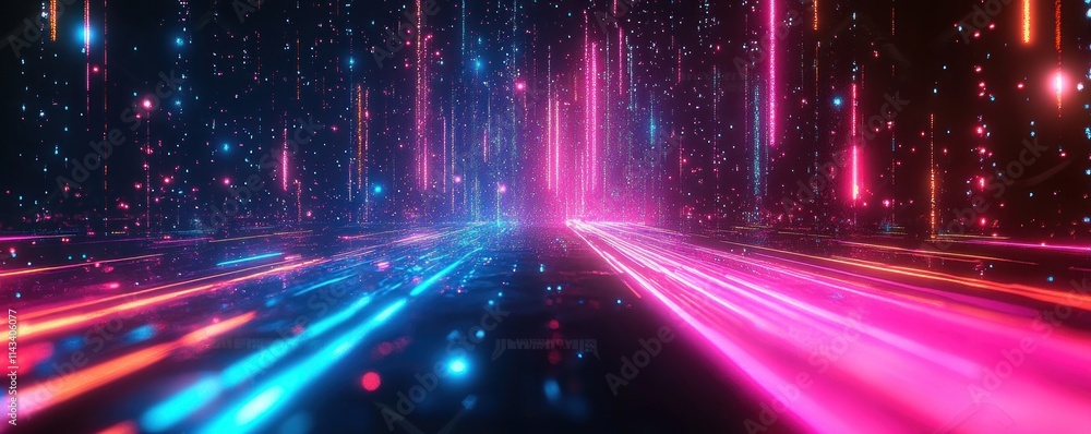 Poster futuristic digital background for neural networks data transmission ai operations and scientific res