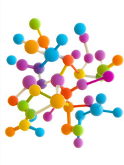 tiny colorful Molecular Structure isolated on white