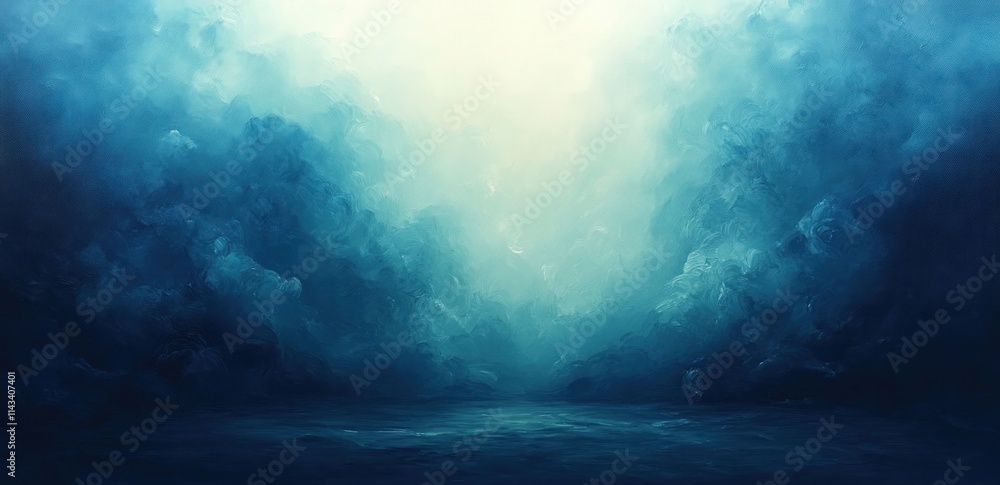 Aufkleber Blue Green Abstract Gradient Background Smooth Minimalist Design Vibrant Noise Texture Soft Lighting Modern