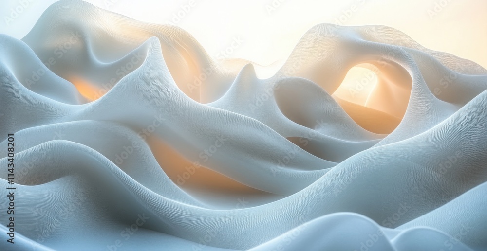 Poster white curved abstract background with smooth gradients and ambient light