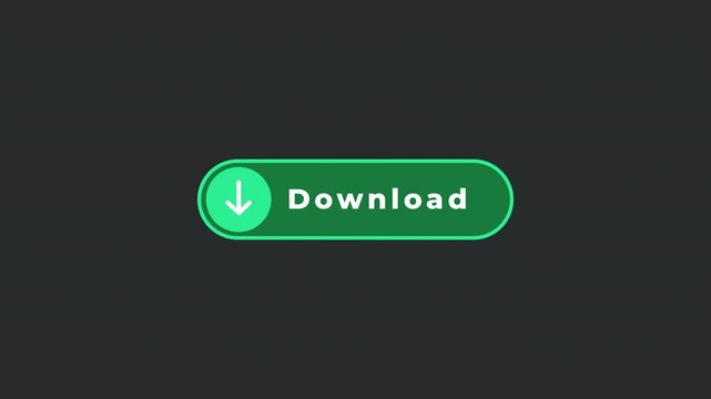 4k of download popup button animation in green color greenscreen and black screen