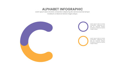 Modern letter C infographic with 2 options. Alphabet Infographic.
