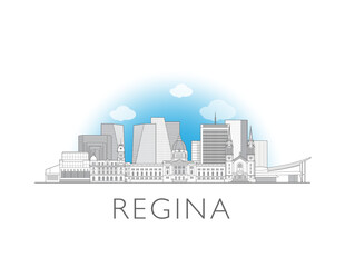 Regina skyline cityscape vector illustration