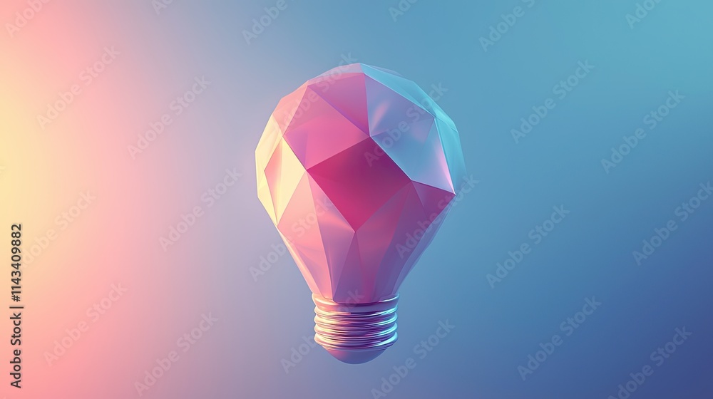 Aufkleber an artistic illustration of a light bulb made from various geometric shapes, symbolizing creative id