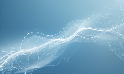 Abstract Blue Wave: A serene and ethereal abstract background featuring a delicate, flowing white wave on a soft blue gradient. This image evokes a sense of tranquility and movement.