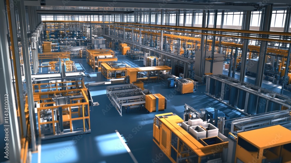 Wall mural a high-productivity smart factory operating under the principles of industry 4.0, where ai, big data