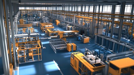 A high-productivity smart factory operating under the principles of Industry 4.0, where AI, big data, and digital manufacturing technologies form the foundation of modern industrial operations.