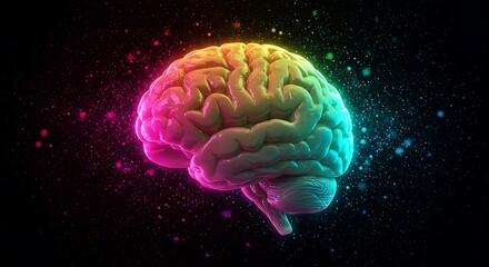 Fototapeta premium Human brain exploding with knowledge and creativity concept. creativity, intelligence, and innovation neuroscience, mental health, and futuristic technology artistic innovative knowledge, imagination 