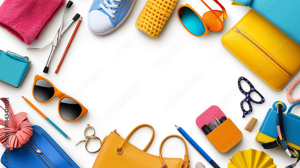 Poster a wishlist page featuring multiple items, isolated on white background