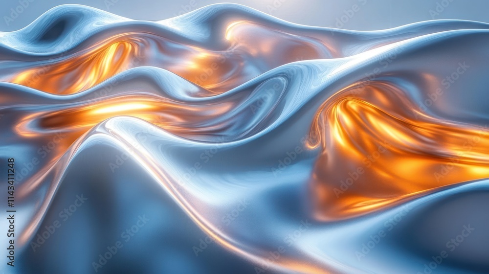 Poster futuristic abstract background with smooth wave forms and glossy finish