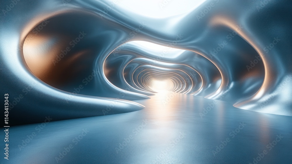 Poster futuristic abstract background with smooth wave forms and glossy finish