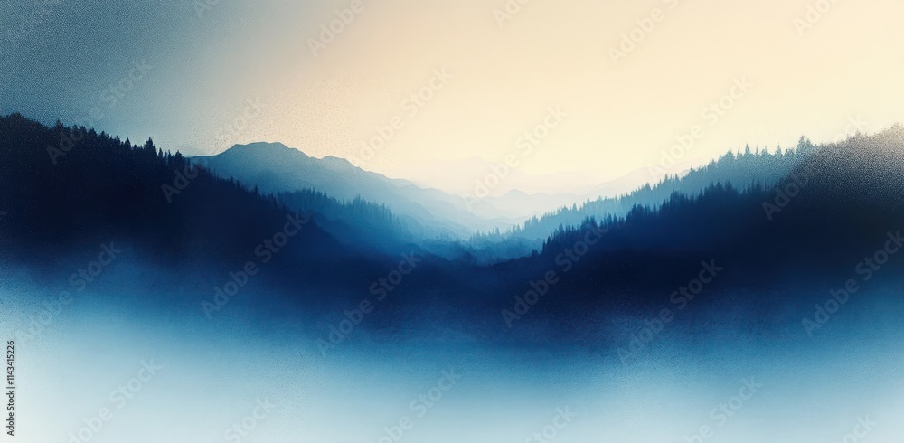 Poster blue beige gradient background with soft light texture effect for abstract design