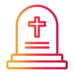 tomb Line Gradient Icon