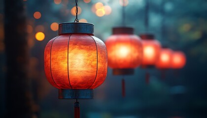 A Line of Red Lanterns
