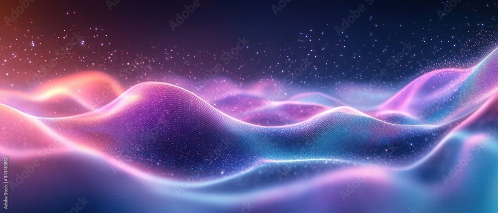 Poster high technology digital mesh network background with gradient design in blue purple for cybersecurit