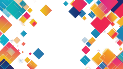 abstract geometric background with colorful squares and a white diagonal line