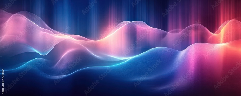 Poster abstract digital background in blue and pink for technology data storage network ai and modern graph