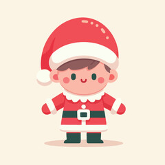 vector image of a small child wearing a Christmas costume