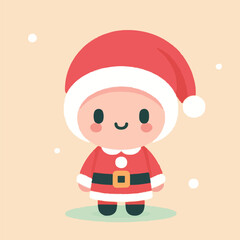 vector image of a small child wearing a Christmas costume