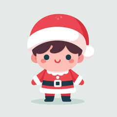 vector image of a small child wearing a Christmas costume